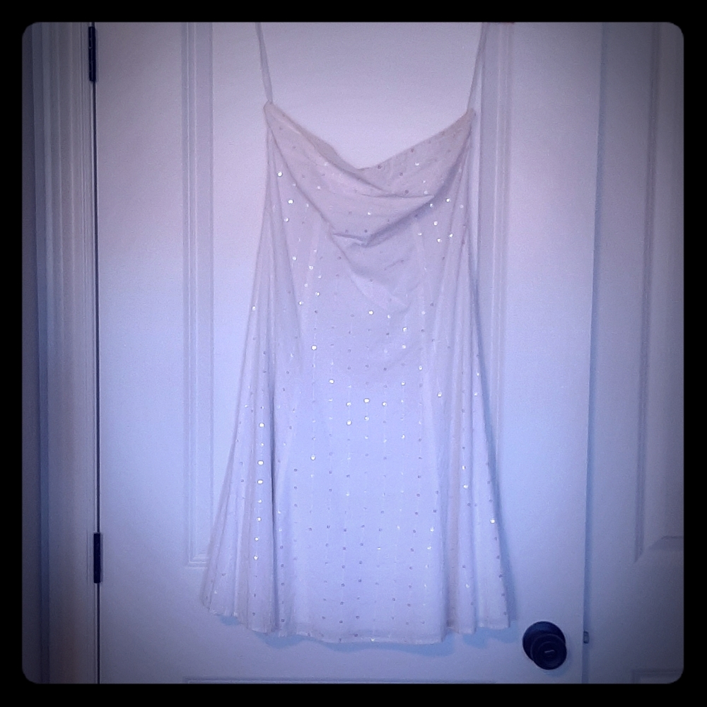 C'EST MOI Sequin White Dress